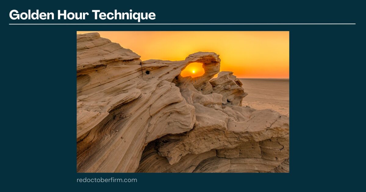 22 Basic Photography Techniques You Need To Level Up! Sunset Shines Through A Natural Rock Arch In A Desert Landscape, Illustrating The Golden Hour Photography Technique.