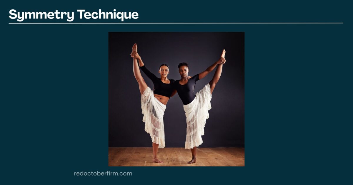 22 Basic Photography Techniques You Need To Level Up! Two Female Dancers In Matching Outfits Stand On One Leg While Holding Their Other Leg Raised High, Mirroring Each Other'S Pose Against A Dark Background.