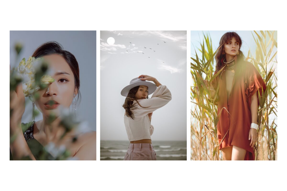 How To Turn Photos Into Art Four Artful Photos Of A Woman Gracefully Posing Amidst Beautiful Flowers.