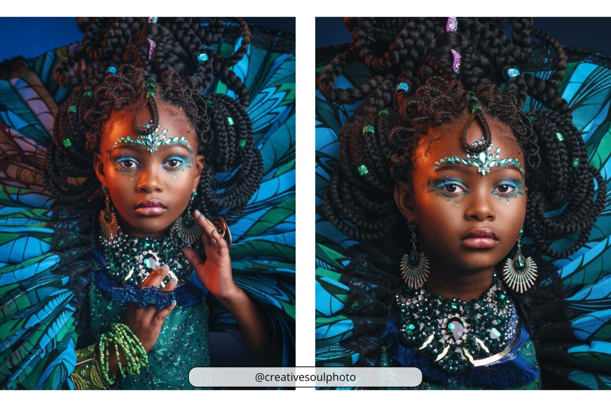 Why Photography Is An Art (My Take Take On The Matter) Two Captivating Pictures Showcasing A Girl Adorned With Mesmerizing Blue Feathers, Exemplifying Why Photography Is An Art.