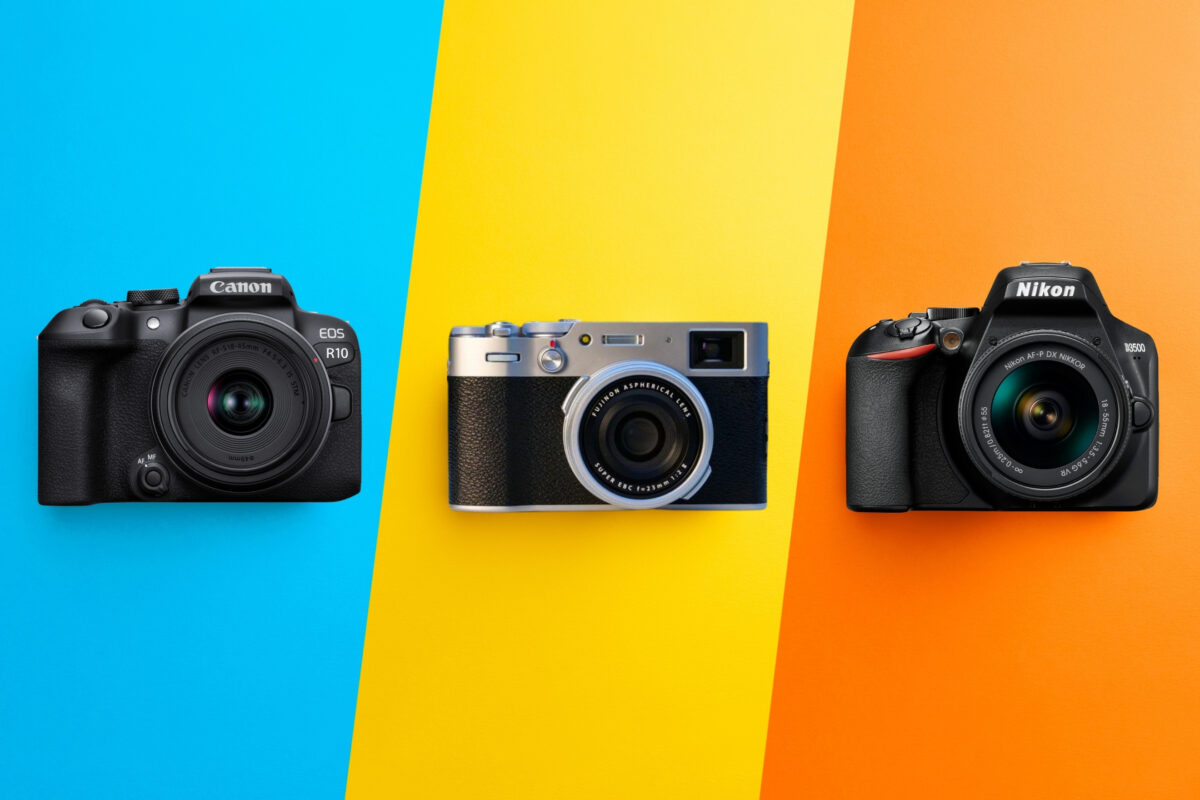 How To Choose A Camera (Simple Buying Guide For Beginners) Three Cameras On A Vibrant Background Showcasing Various Options For How To Choose A Camera.