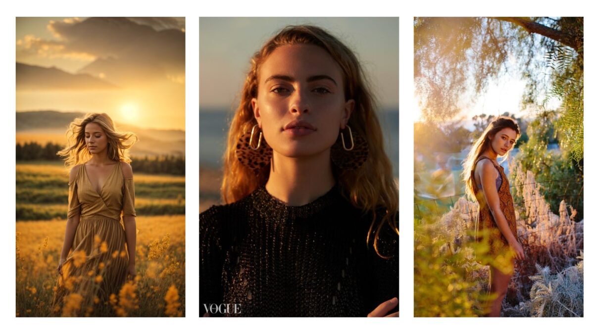 Golden Hour Photography: The Complete Guide Four Mesmerizing Golden Hour Photography Pictures Of A Woman In A Field At Sunset.