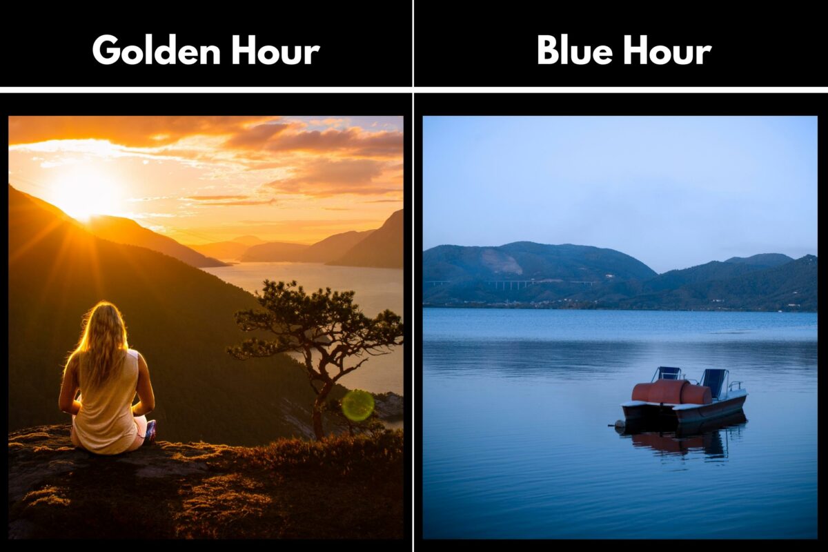 Simple Lighting Techniques For Stunning Photographs Understanding The Contrasting Effects Of Golden Hour And Blue Hour Lighting Techniques.