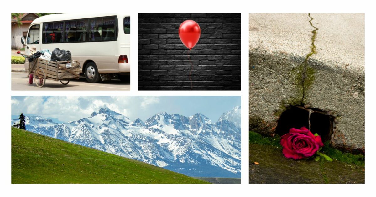 50 Creative Photography Ideas You Can Use For Inspiration A Creative Photography Idea For A Photoshoot Featuring A Collage Of Photos With A Red Balloon And A Bus.