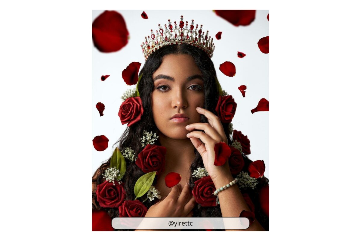 Why Photography Is An Art (My Take Take On The Matter) A Woman Adorned With A Crown Amidst A Picturesque Arrangement Of Roses, Capturing The Essence Of Why Photography Is Art.