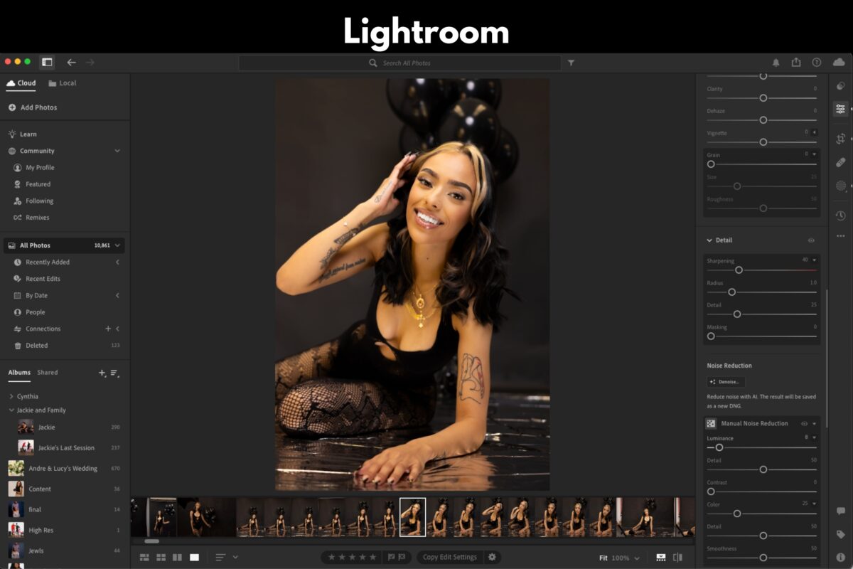Simple Photo Editing Tips To Get Better-Looking Photos A Photo Of A Woman Posing In Front Of A Lightroom, Demonstrating How To Use A Camera.