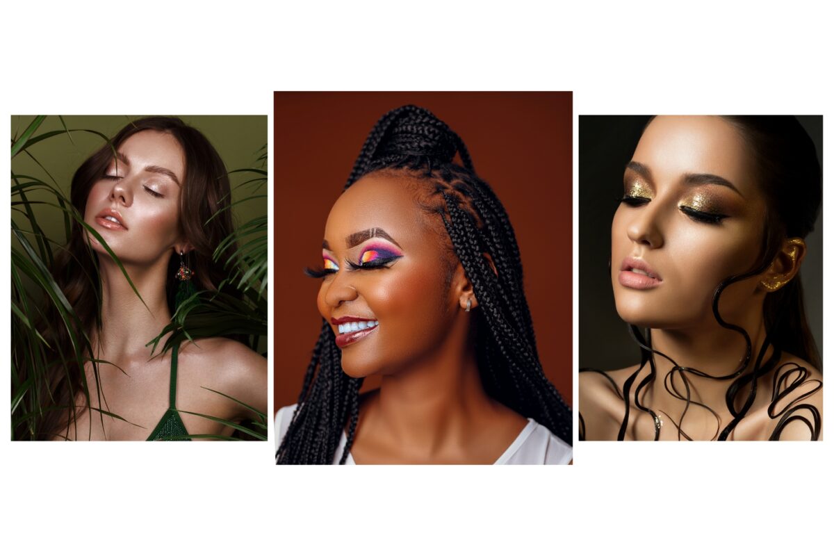What To Say To Clients During A Photo Session: With Prompts Four Women Wearing Makeup, Striking Poses During A Photo Session By A Photographer Using Posing Prompts.