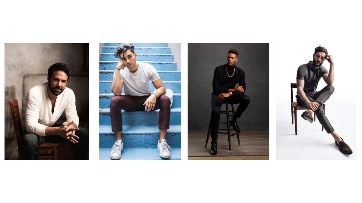 25 Best Poses For Men Four Male Models Striking Poses On Steps.