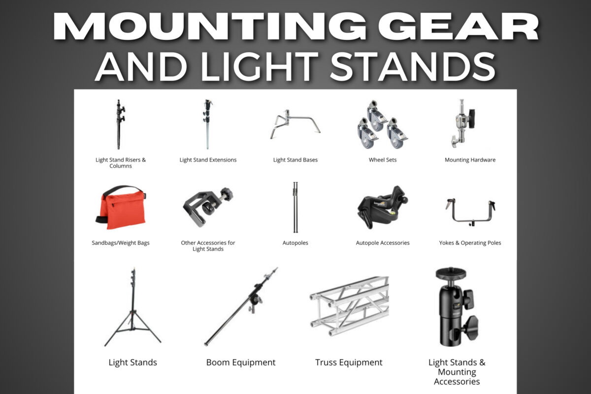 41 Types Of Photography Lighting Equipment You Should Know Mounting Gear And Light Stands.