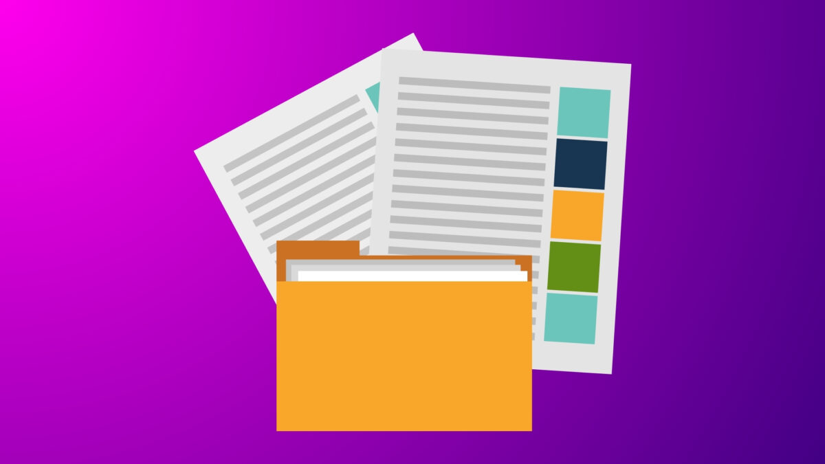 How To Organize Digital Photos As A New Photographer A Purple Folder With Papers To Organize Digital Photos.