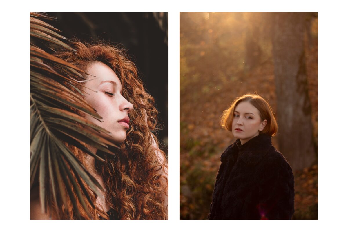 How To Use A Camera: A Guide For New Photographers Two Photos Showcasing A Woman With Vibrant Red Hair Surrounded By Autumn Leaves, Capturing The Artistry Of Nature.
