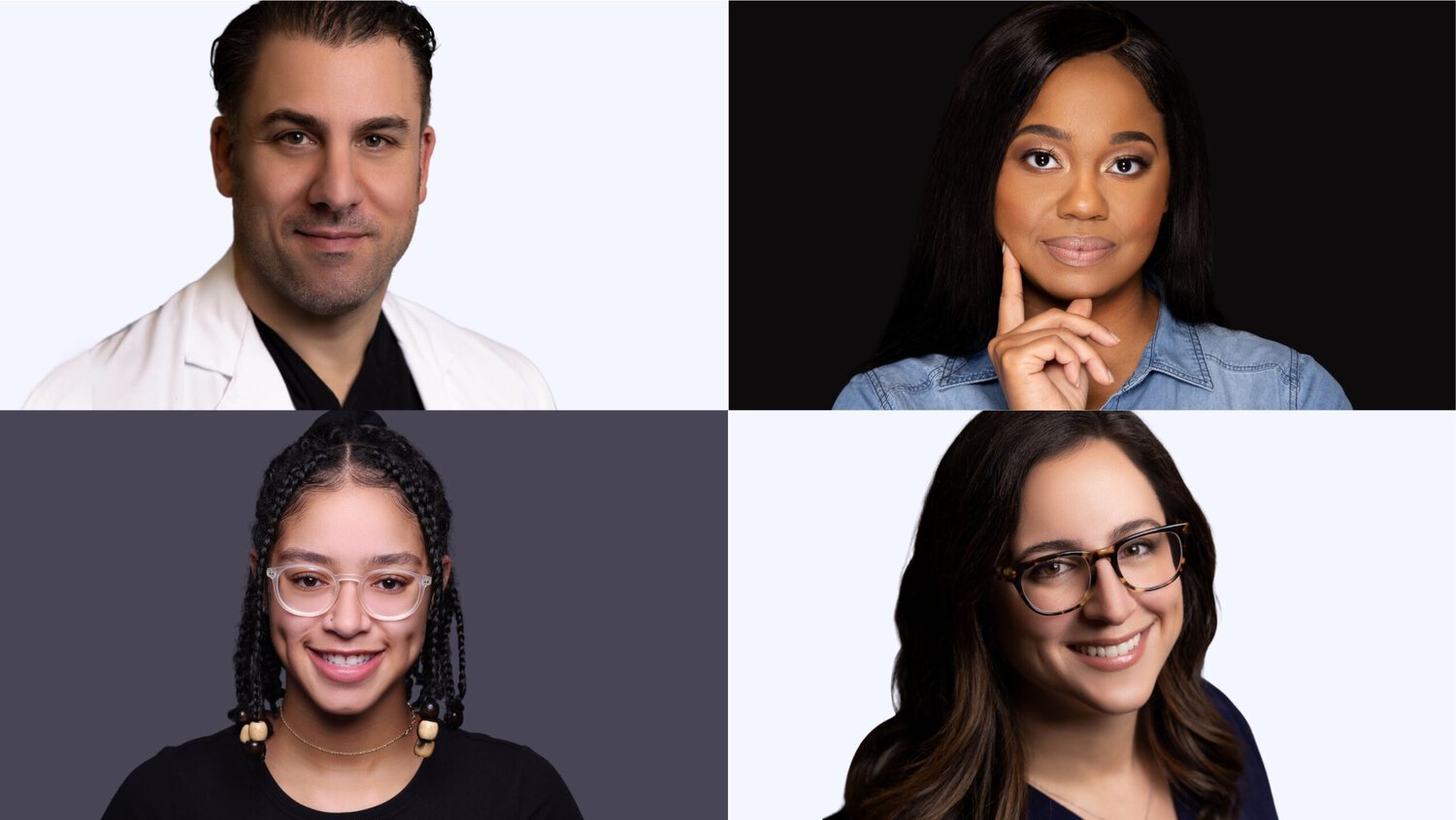 Services A Composite Image With Headshots Of Two Men And Two Women, Each Photographed Against Different Neutral Backgrounds. The Individuals Vary In Attire And Expressions, Showcasing The Diversity Of Services Offered.