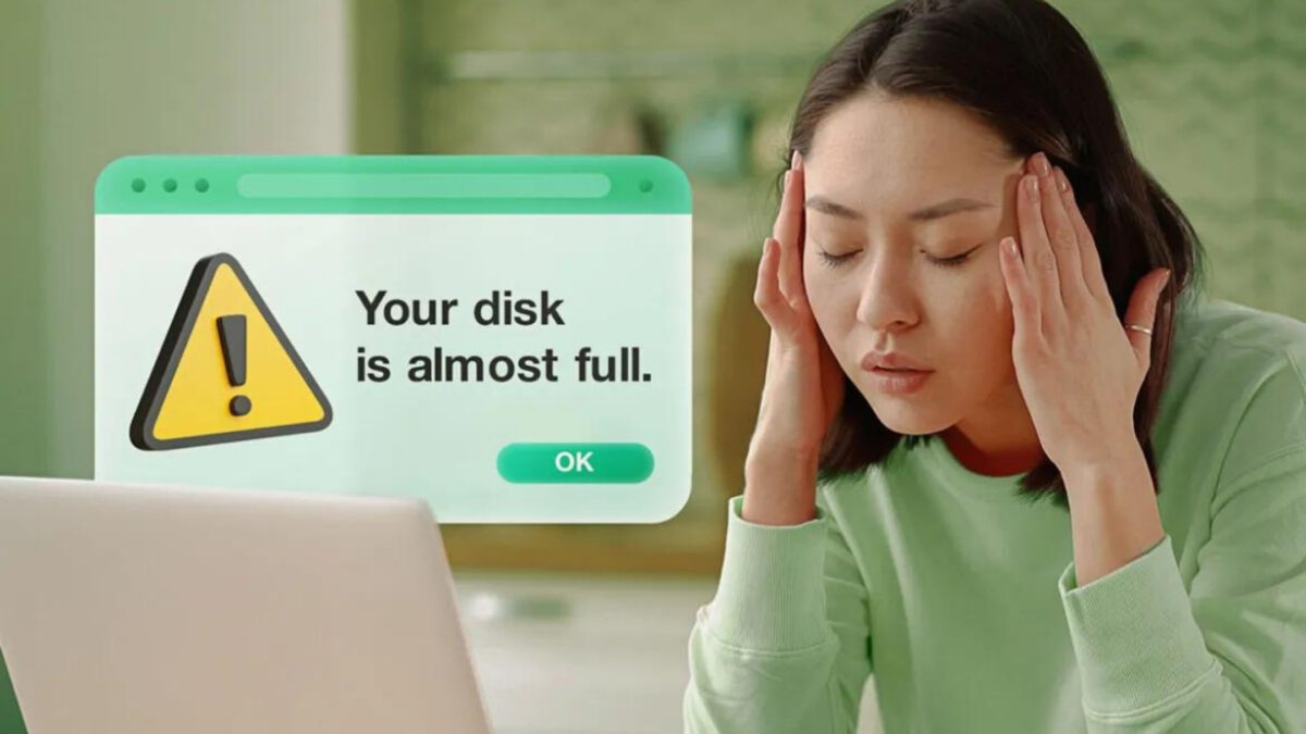 The Best Cloud Storage For Photos A Woman Is Holding Her Head In Front Of A Laptop Screen That Displays The Best Cloud Storage For Photos.