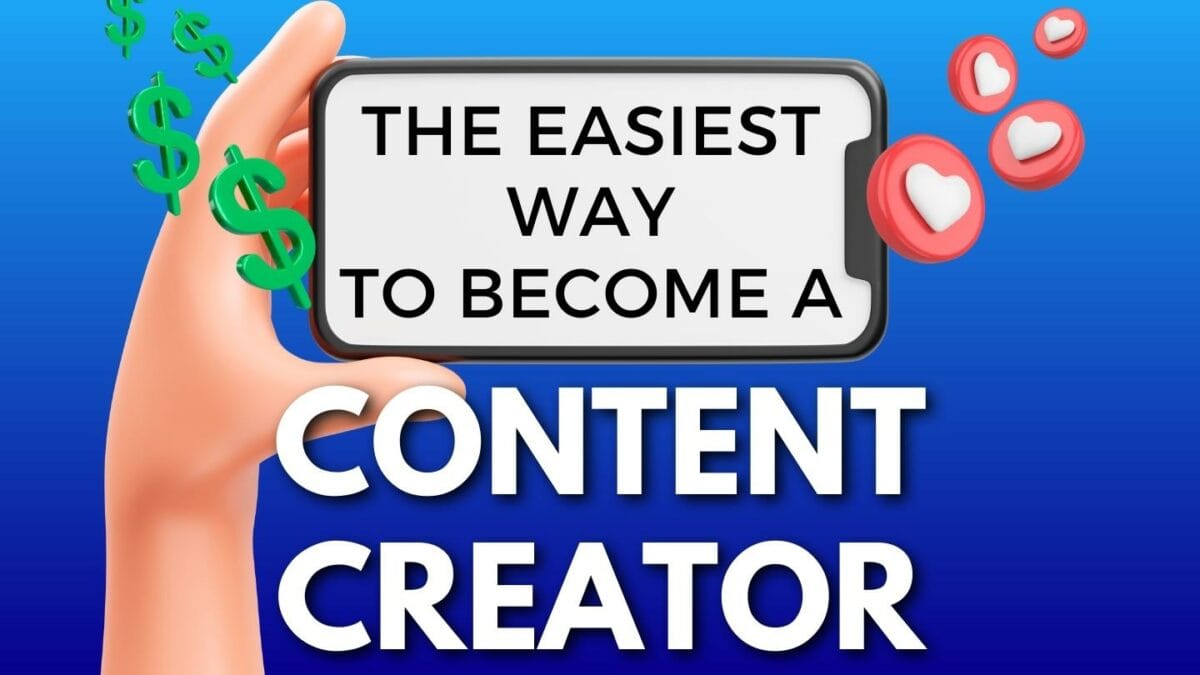 The Easiest Way To Become A Content Creator Hand Holding A Phone Describing &Quot;The Easiest Way To Become A Content Creator&Quot;