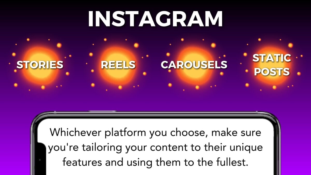 Digital Marketing And Content Creation For Your Business Tailor Your Content Based On The Platform For Example. Instagram Platform Features (Stories, Reels, Carousels, Static Posts)