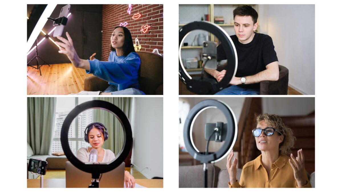 Photography Ring Light: 3 Best Choices For Content Creators A Captivating Series Of Photography Shots Showcasing Individuals Utilizing A Ring Light To Achieve Impeccable Lighting.