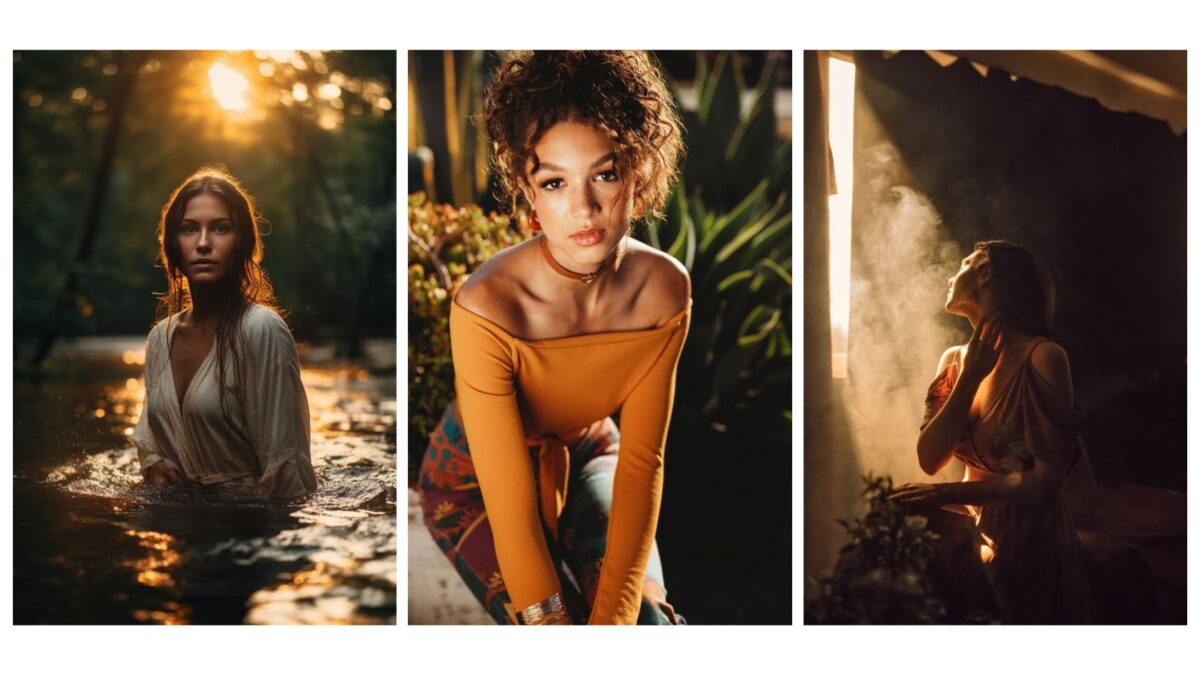 Golden Hour Photography: The Complete Guide Four Photos Of A Woman Posing In The Golden Hour.
