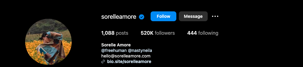 Instantly Take Better Photos Like The Pros (No Fancy Gear Needed) Instagram Profile Of &Quot;Sorelleamore&Quot; With 1,088 Posts, 520K Followers, And 444 Following. Profile Photo Shows A Person Standing In A Field Of Yellow Flowers.